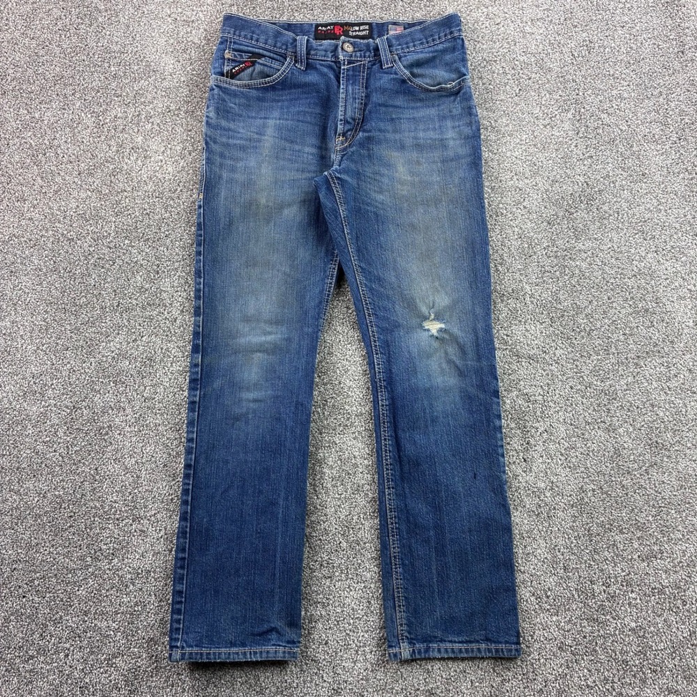 Ariat Jeans Mens 31x32 Blue M4 FR Straight Relaxed Medium Wash Denim Cowboy Work